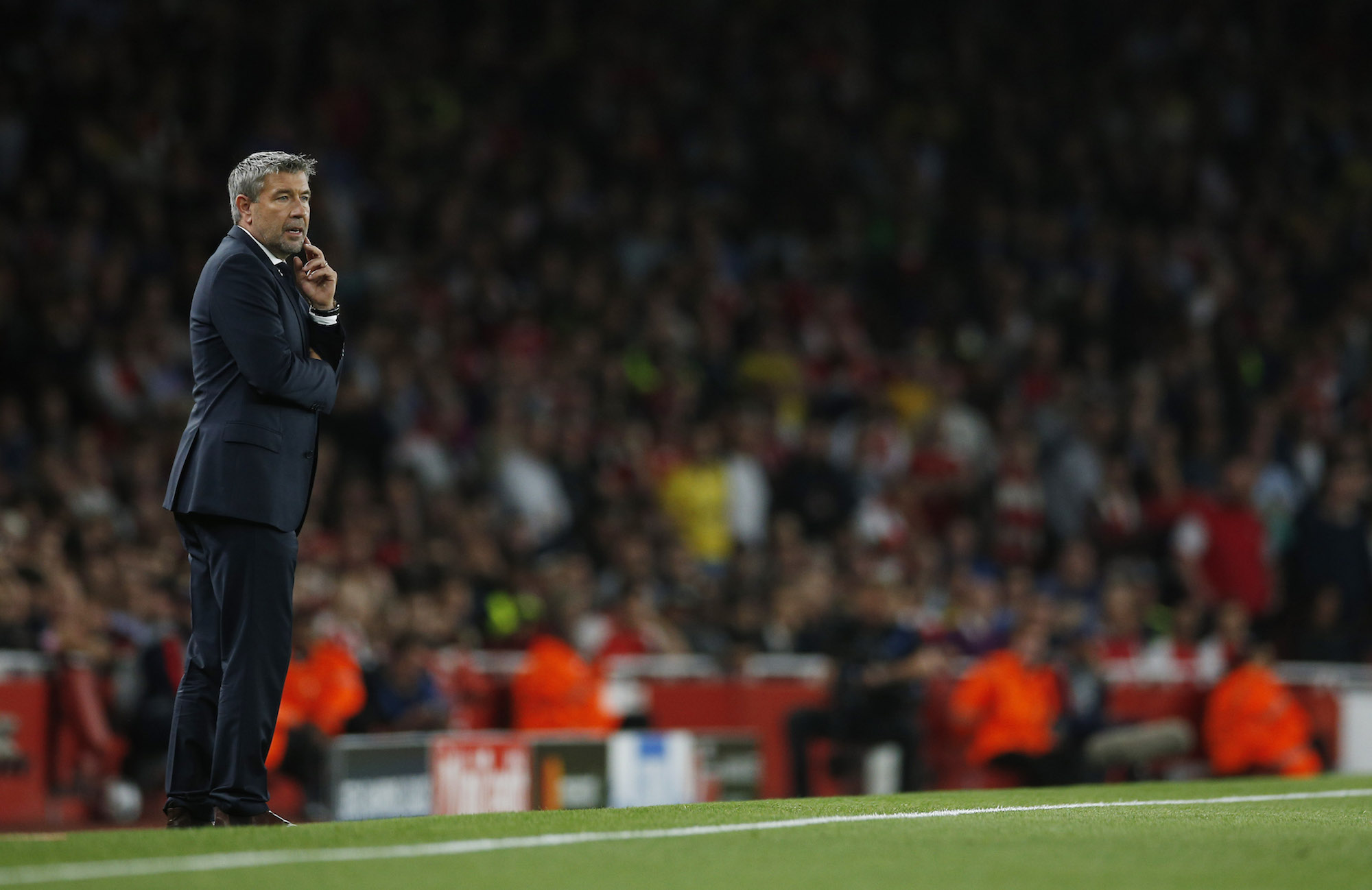 Britain Soccer Football - Arsenal v FC Basel - UEFA Champions League Group Stage - Group A - Emirates Stadium, London, England - 28/9/16 FC Basel coach Urs Fischer Action Images via Reuters / Andrew Couldridge Livepic EDITORIAL USE ONLY.
