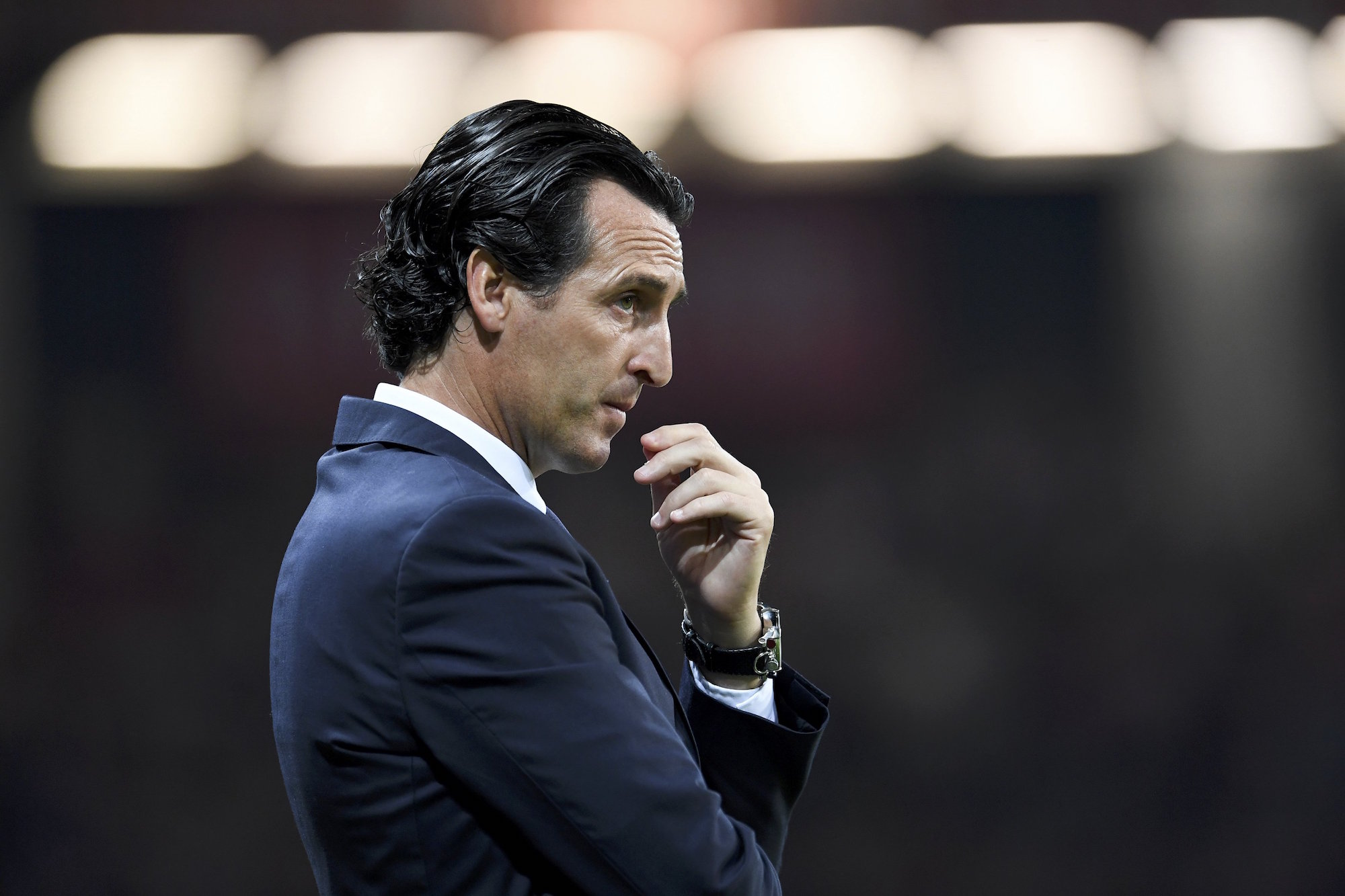 Football Soccer - Toulouse v Paris St Germain - French Ligue 1 - Stadium de Toulouse, France - 23/09/16. Paris St Germain coach Unai Emery reacts. REUTERS/Fred Lancelot