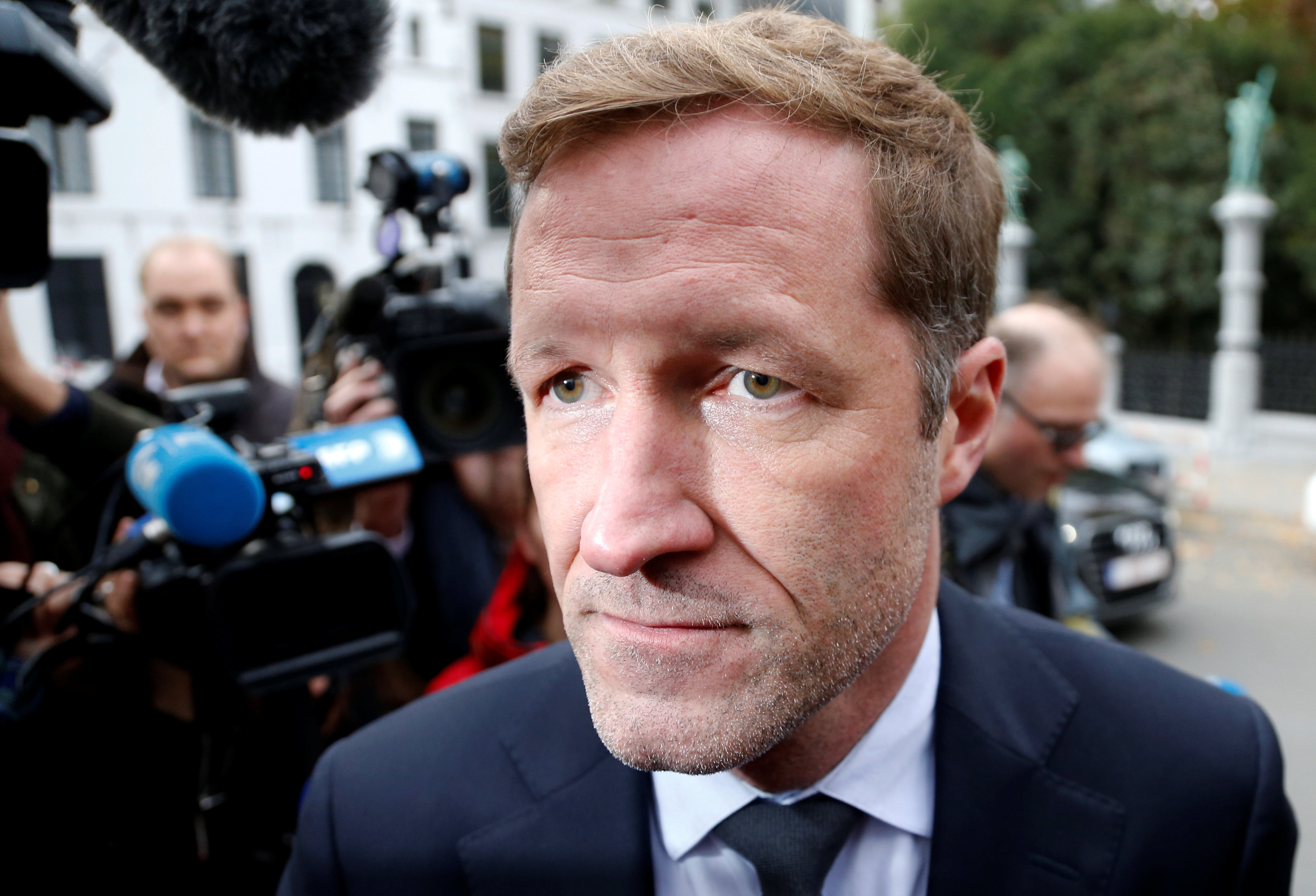Minister-President of Wallonia Paul Magnette arrives for a meeting on the Comprehensive Economic and Trade Agreement (CETA), a planned EU-Canada free trade agreement, at the Egmont Palace in Brussels, Belgium, October 25, 2016. REUTERS/Francois Lenoir TPX IMAGES OF THE DAY