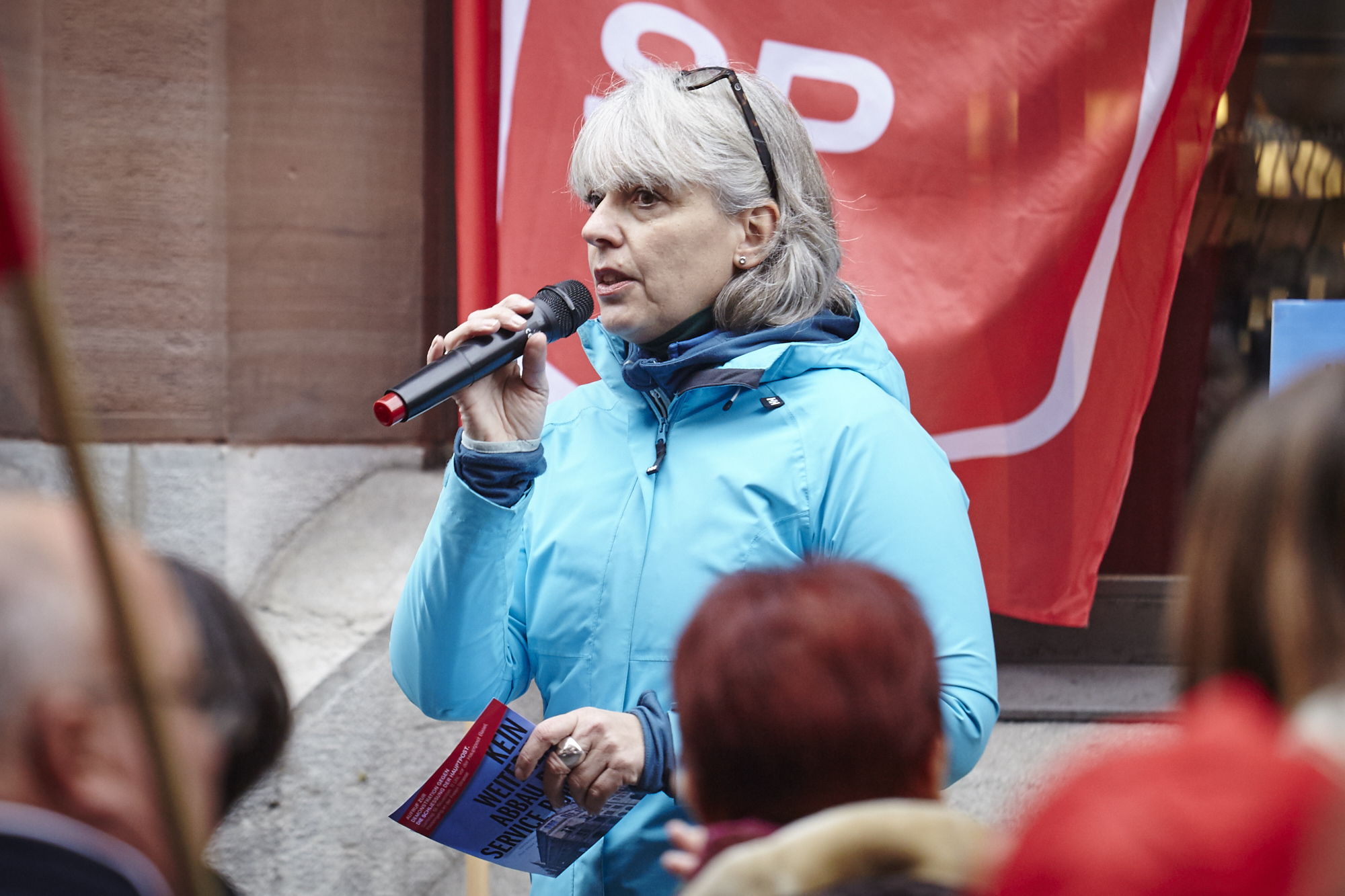 Brigitte Hollinger, Parteipräsidentin sp Basel-Stadt: Für die SP «war sehr schnell klar, dass es nicht akzeptabel ist, wenn der Service Public in der Stadt einfach so abgebaut wird».