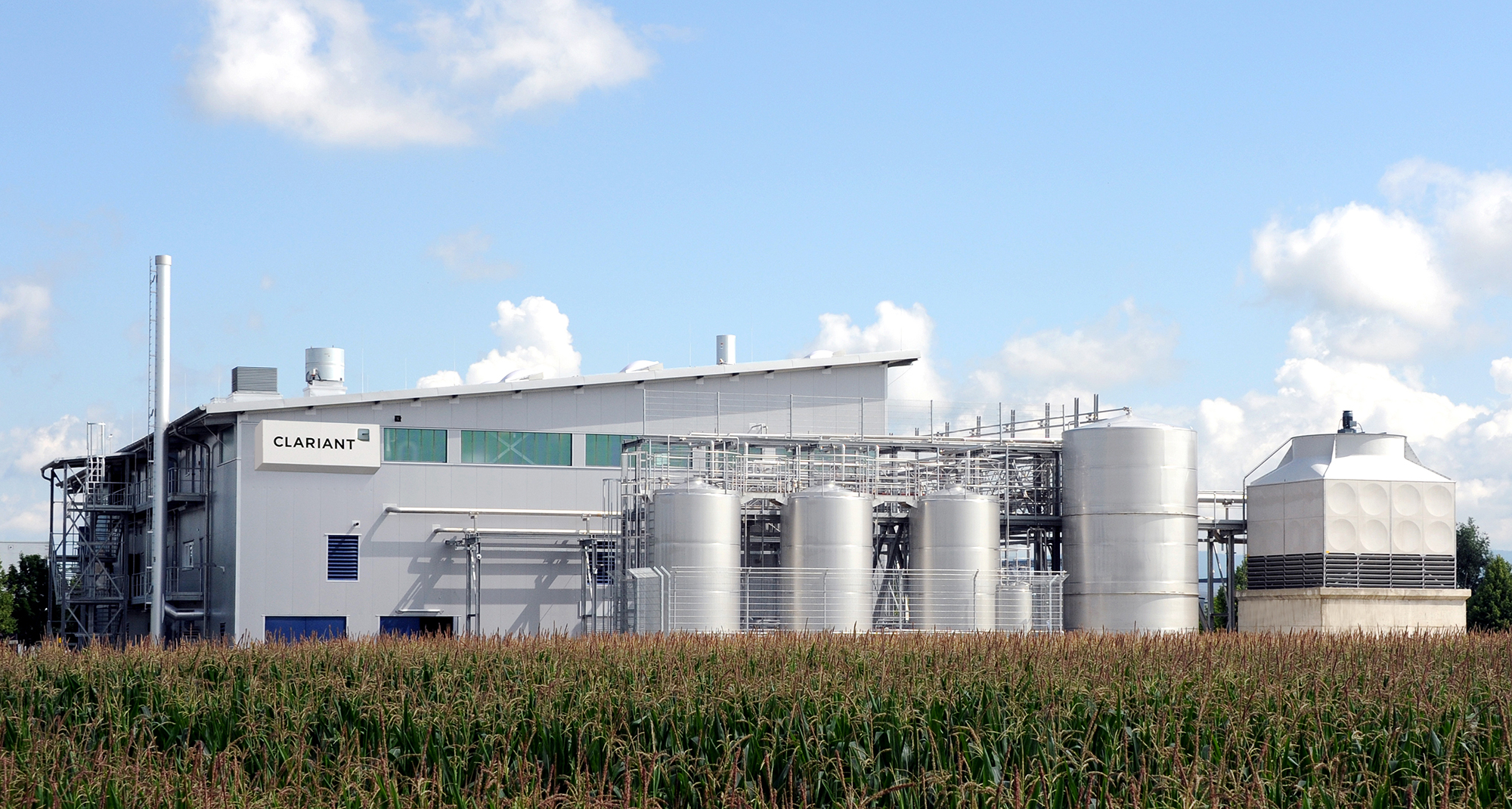 In dieser Testanlage in Bayern produziert Clariant Treibstoff aus Stroh. 