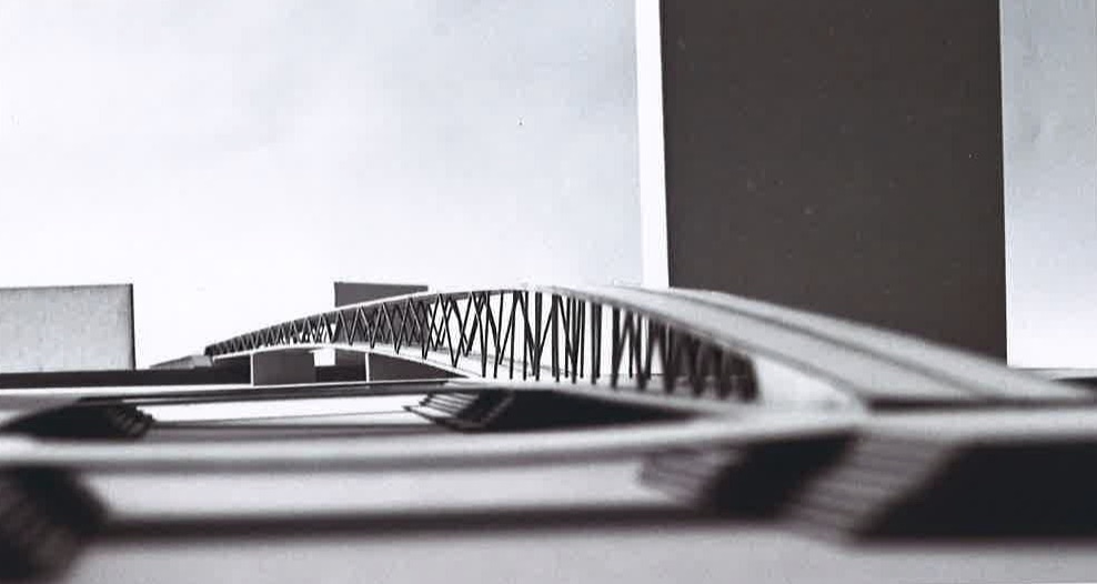 Projektidee für eine neue Rheinbrücke bei der Wiesenmündung.