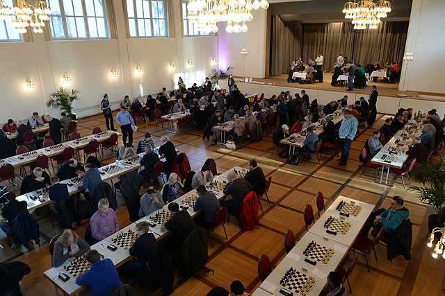 Das Basler Schachfestival in Riehen: Ein Blick in den Landgasthof in Riehen beim Turnier 2016.