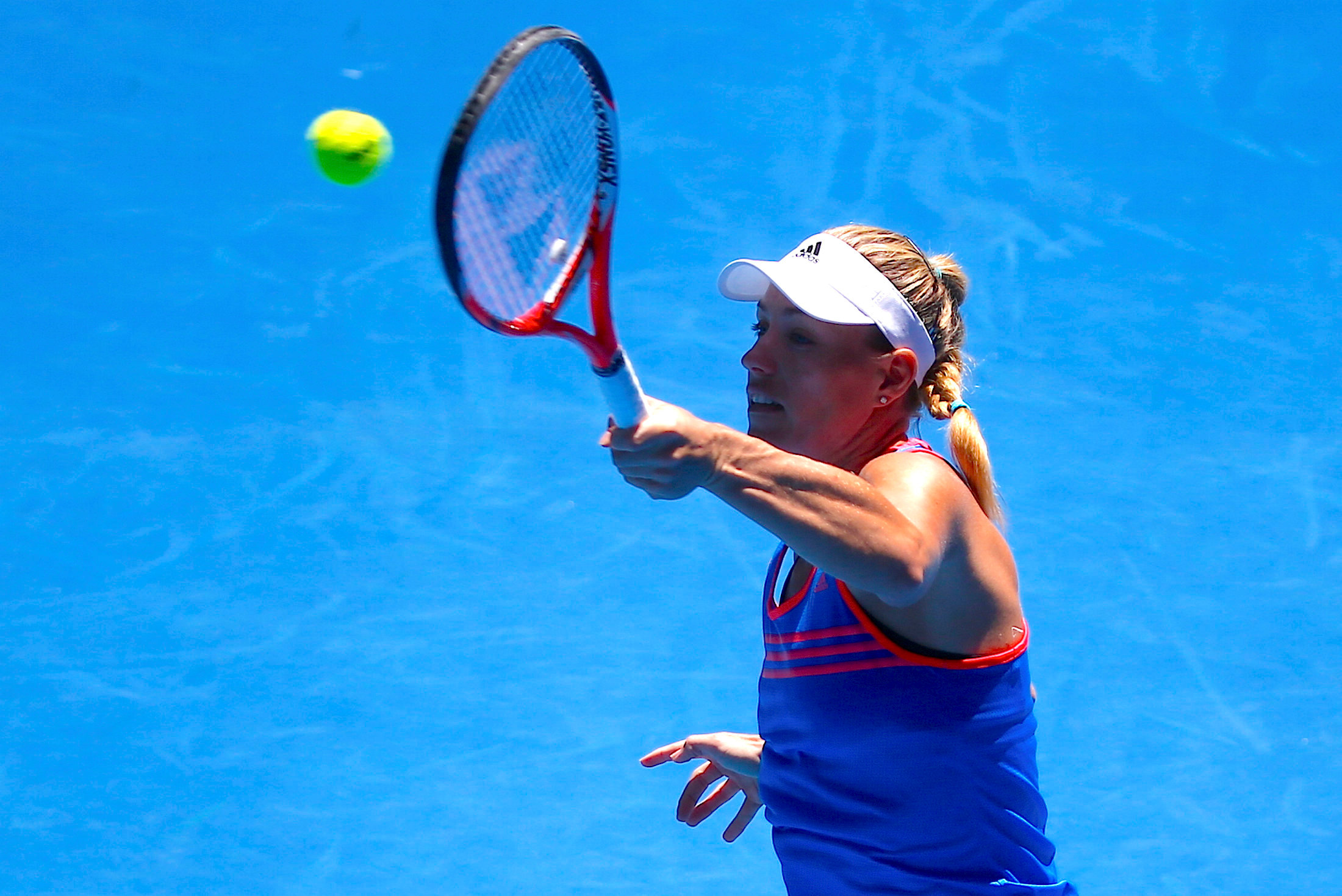 Germany's Angelique Kerber hits a shot during a training session ahead of the Australian Open tennis tournament in Melbourne, Australia, January 12, 2017. REUTERS/David Gray