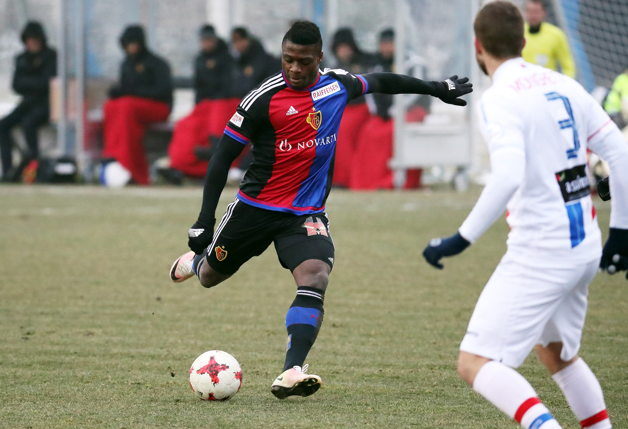 Basel, 25.01.2017, Fussball Testspiel - FC Basel - FC Chiasso. Neftali Manzambi (FCB). (Giuseppe Esposito/EQ Images)