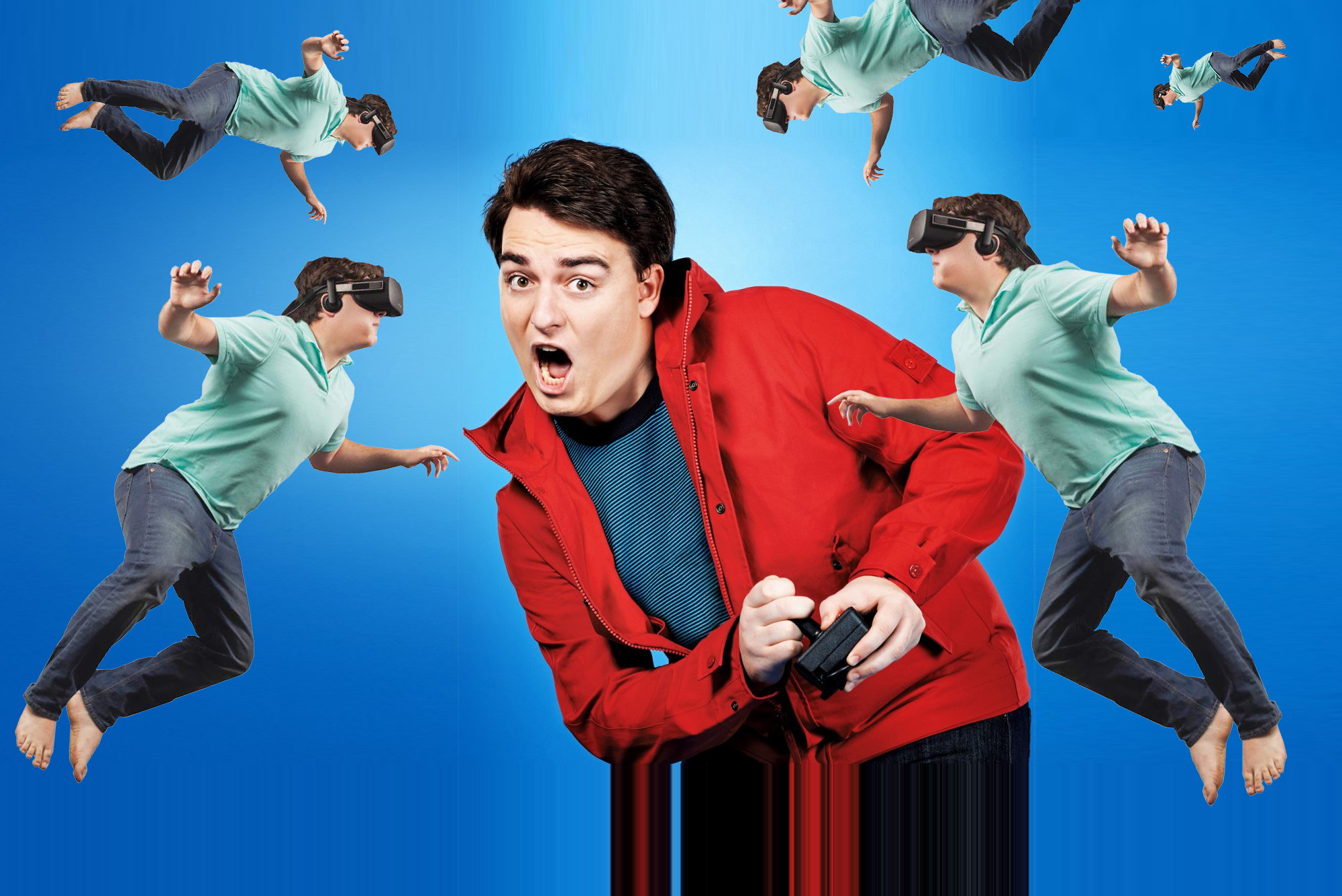 Völlig aus dem Häuschen: Oculus-Erfinder Palmer Luckey im Rift-Rausch.