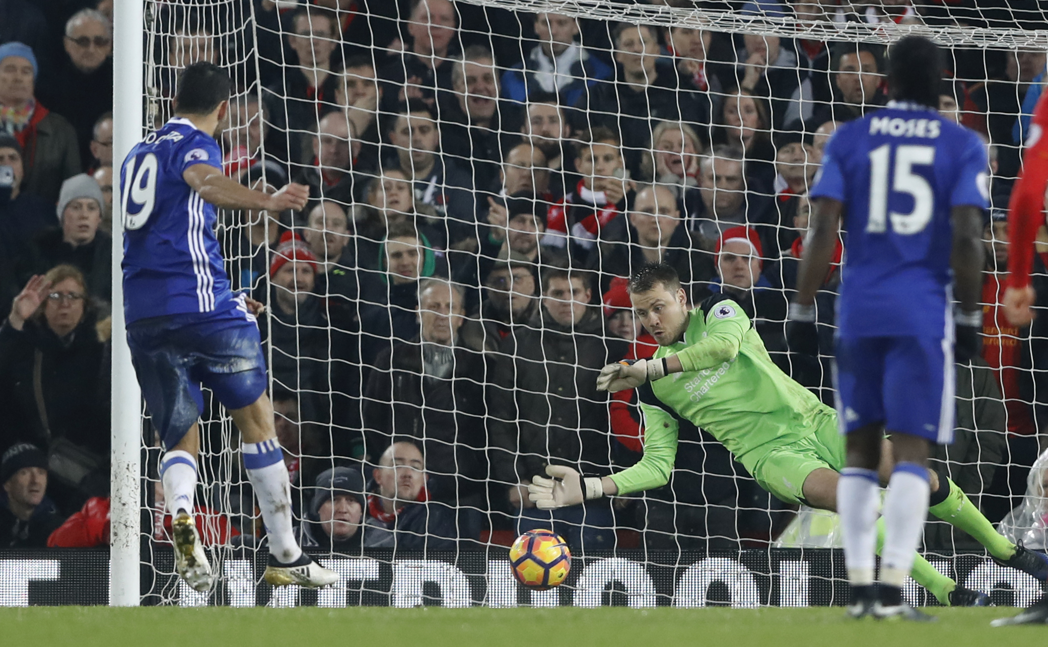 <p>Britain Football Soccer - Liverpool v Chelsea - Premier League - Anfield - 31/1/17 Chelsea's Diego Costa has his penalty saved by Liverpool's Simon Mignolet Action Images via Reuters / Carl Recine Livepic EDITORIAL USE ONLY. No use with unauthorized audio, video, data, fixture lists, club/league logos or 