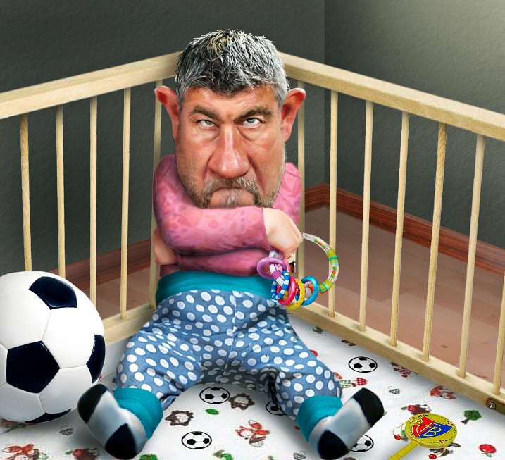 Das soll eine beleidigte Leberwurst sein – der «Blick» karikiert FCB-Trainer Urs Fischer.