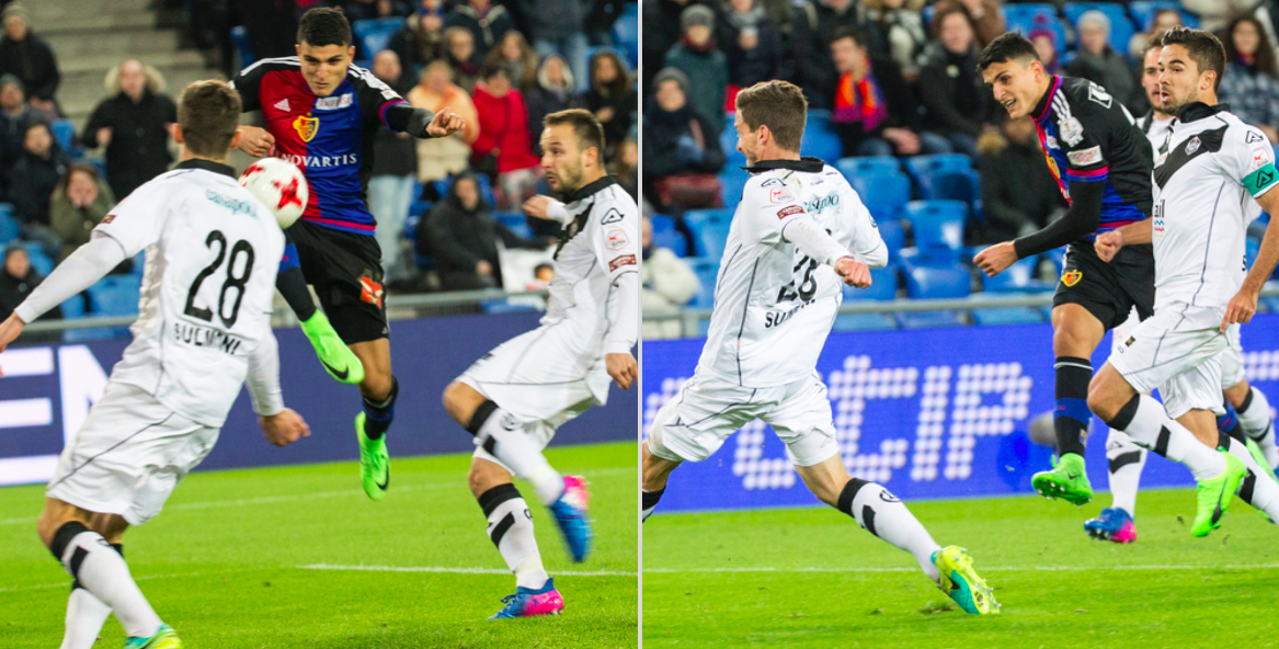 Tore Nummer 1 (links) und 2 des Mohamed Elyounoussi.