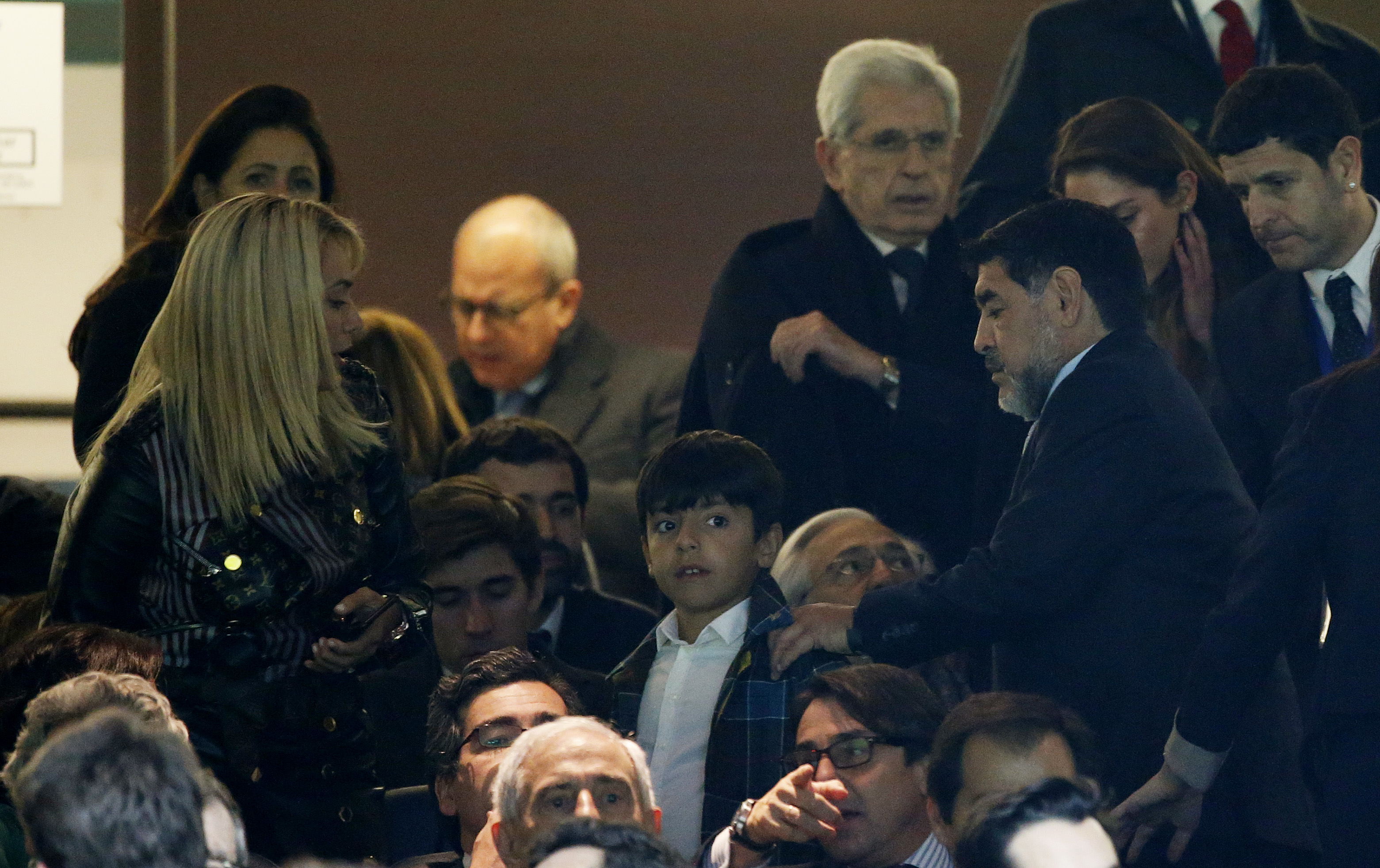 Football Soccer - Real Madrid v Napoli - UEFA Champions League Round of 16 First Leg - Estadio Santiago Bernabeu, Madrid, Spain - 15/2/17 Diego Maradona in the stands Reuters / Susana Vera Livepic