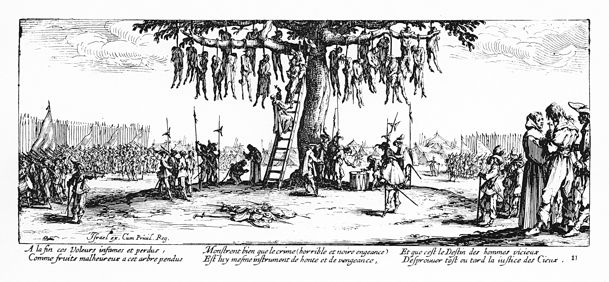 «Die Gehenkten» aus dem Zyklus «Les misères et les malheurs de la guerre» (1633).