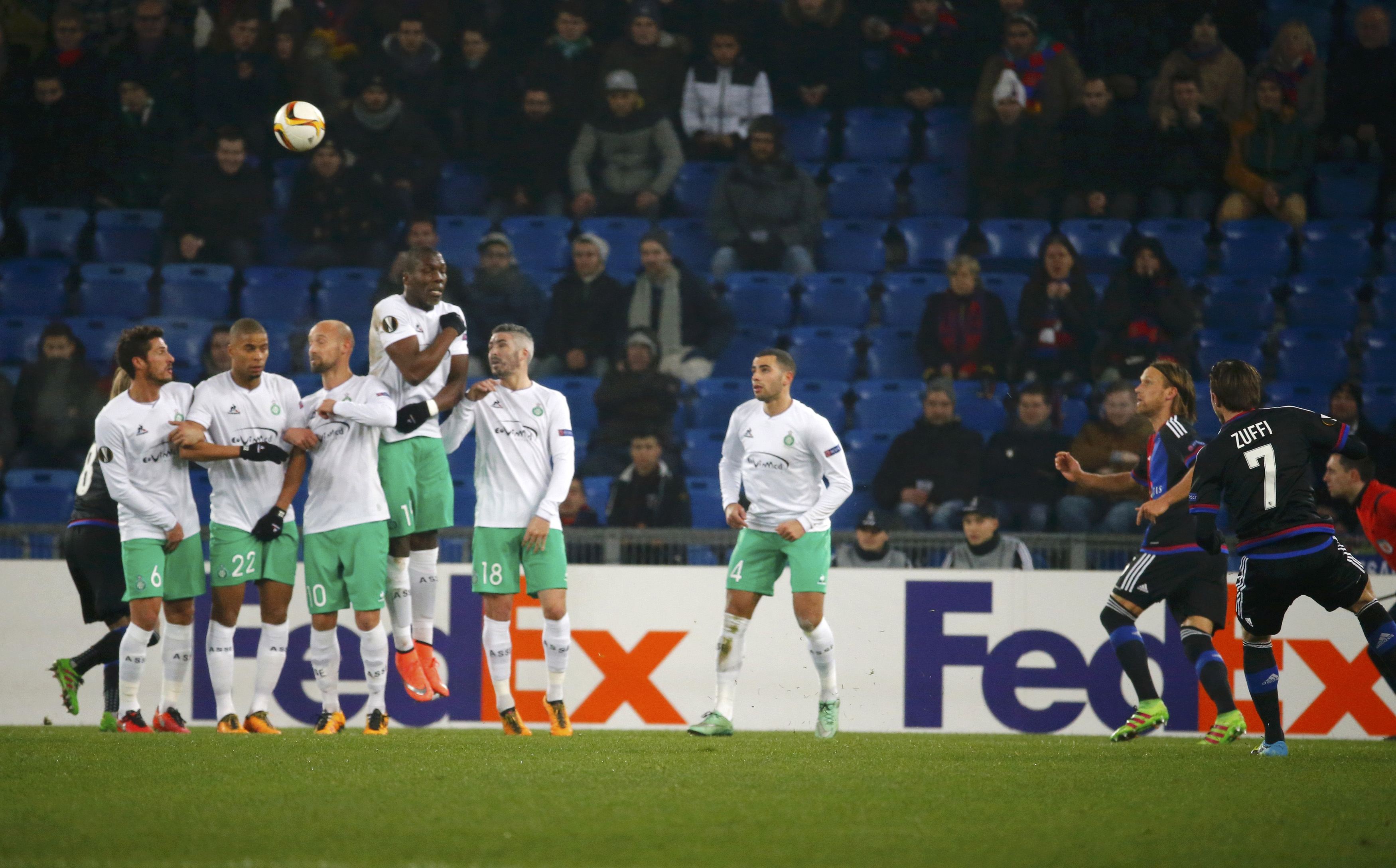 Football Soccer - Basel v St-Etienne - UEFA Europa League round 32 2nd leg - St. Jakob Park stadium, Basel, Switzerland - 25/02/2016 FC Basel's Luca Zuffi scores a goal against St. Etienne REUTERS/Ruben Sprich