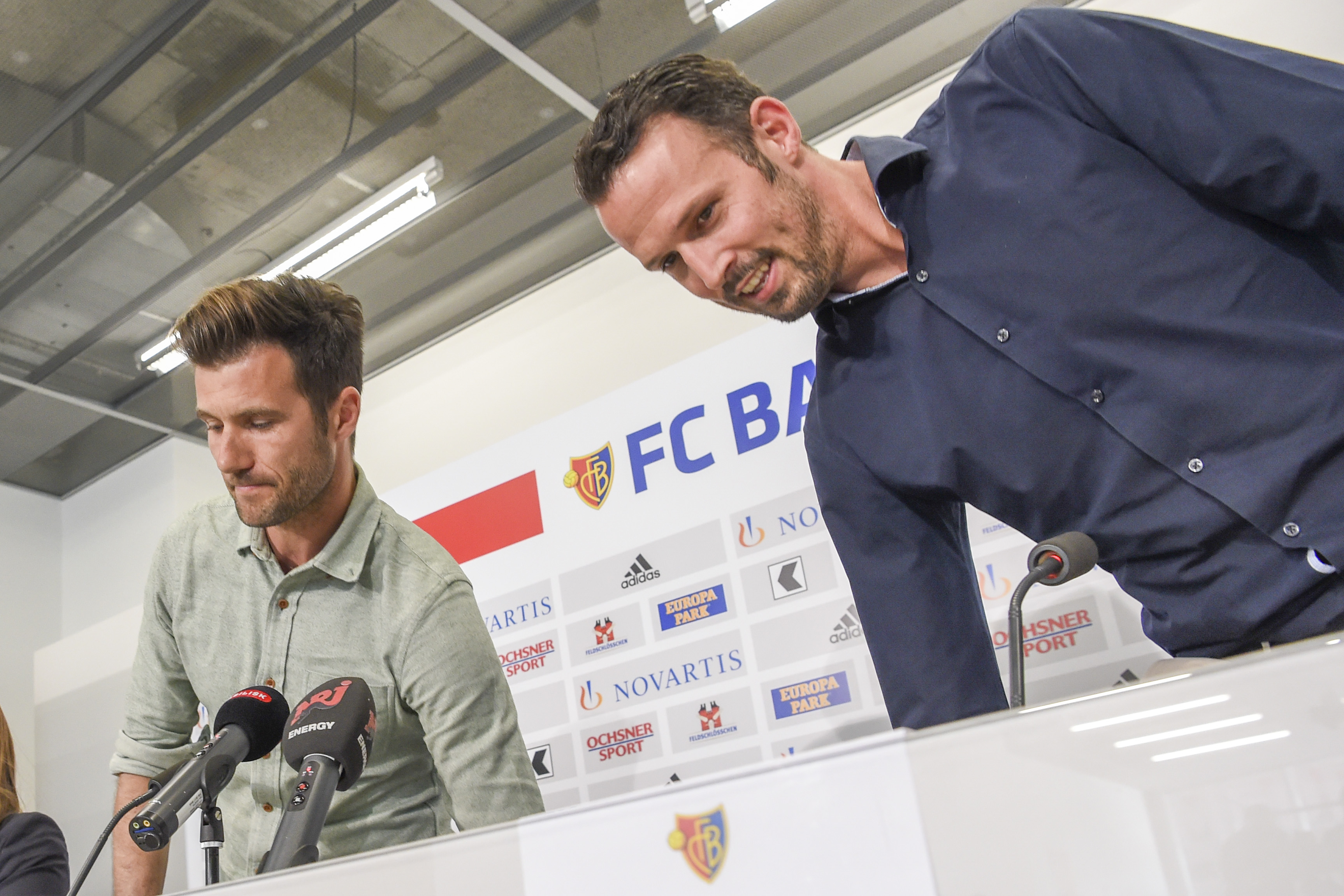 21.04.2017; Basel; Fussball Super League - MK FC Basel; Marco Streller waehrend der Pressekonferenz. Raphael Wicky (Basel) wird als Trainer ab der kommenden Saison vorgestellt. (Andy Mueller/freshfocus)