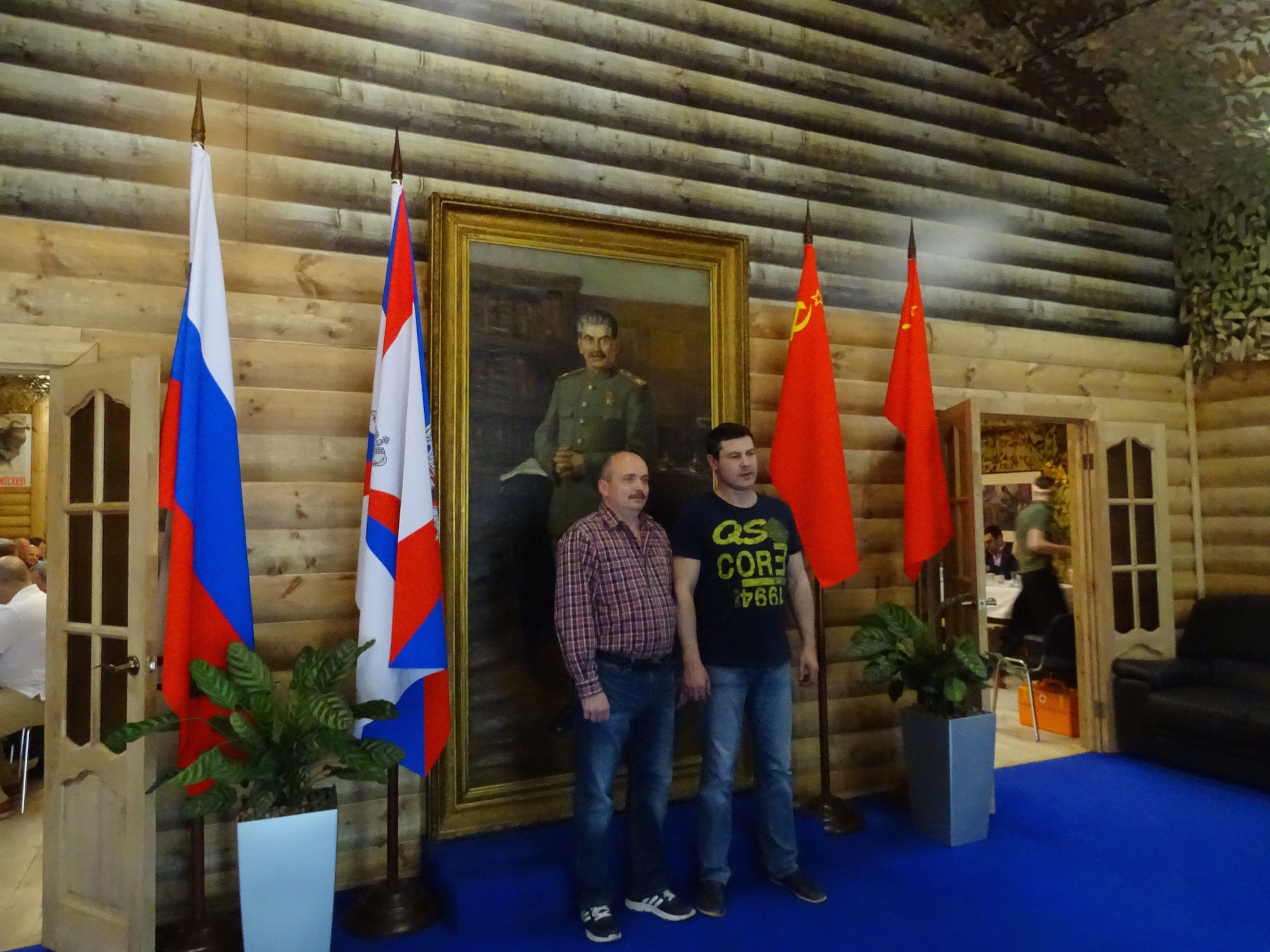 Beliebtes Fotosujet: das Porträt von Stalin.