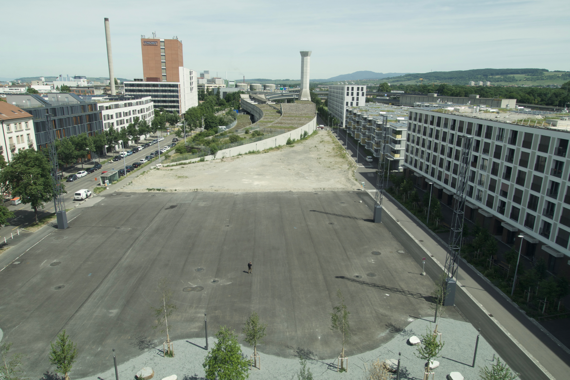Hier soll bis Ende 2019 der Erlenmattplatz mit der neuen Trendsportanlage entstehen.