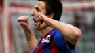 Le joueur balois Orhan Mustafi, laisse eclater sa joie apres le premier but, lors de la rencontre de football de Super League