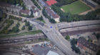 Eine Grossbaustelle verknotet den Verkehrsfluss.