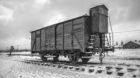 Polen, Auschwitz (Oswiecim), 26.01.2015.
Viehwagon fuer den Transport der Gefangenen an der Judenrampe im Konzentrationslager