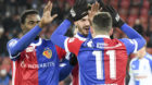 17.12.2017; Zuerich; Fussball Super League - Grasshopper Club Zuerich - FC Basel; Dimitri Oberlin (Basel) Albian Ajeti (Base
