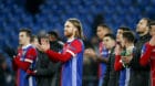 13.02.2018; Basel; Fussball Champions League - FC Basel - Manchester City FC; 
Enttaeuschung bei Michael Lang (Basel) und dem