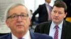 General Secretary of the European Commission Martin Selmayr (R), sits European Commission President Jean-Claude Juncker ahead