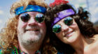 BETHEL, NY - AUGUST 15: Judy Remo and John Micik wait to attend the concert marking the 40th anniversary of the Woodstock mus