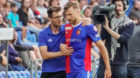 21.07.2018; Basel; FUSSBALL SUPER LEAGUE - FC Basel - FC St.Gallen;
Trainer Raphael Wicky (Basel) Silvan Widmer (Basel) Auswe