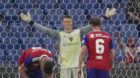 04.08.2018; Basel; FUSSBALL SUPER LEAGUE; FC Basel - Grasshopper Club Zuerich; 
Torhueter Jonas Omlin (Basel) jubelt nach Spi