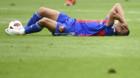 02.09.2018; Basel; Fussball Super League - FC Basel - FC Thun; Kevin Bua (Basel) am Boden (Daniela Frutiger/freshfocus)