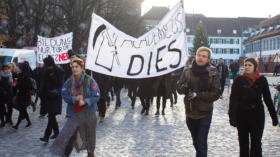 Der letzte öffentliche Protest: Studis am Dies Academicus vor einem Jahr.